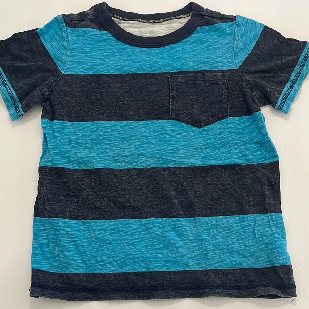 Carter’s Boys Striped Pocket Crewneck Short Sleeve T-Shirt - Blue & Navy